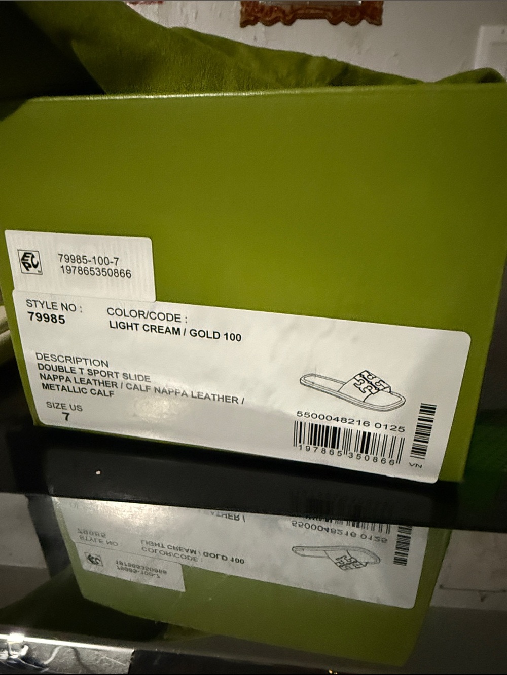 Tory Burch Cream Logo Slide Sandals - Picture 2 of 6